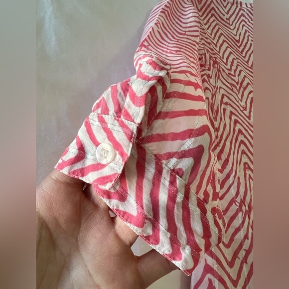 MASAI EASYWEAR Zig Zag Viscose Metallic Threads | Pink Size Small | NWOT - Picture 10 of 12